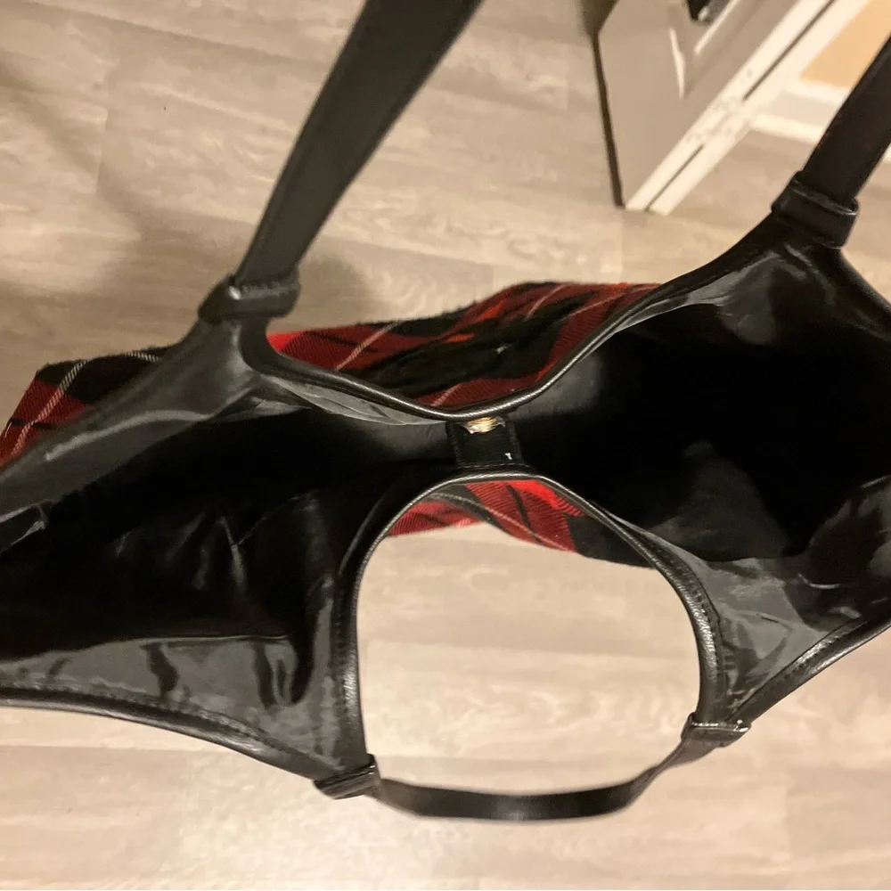 Victoria's Secret Red and Black Plaid Tote